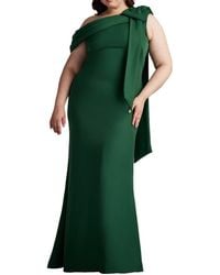 Tadashi Shoji - Cassia Bow-shoulder Crepe Gown - Lyst