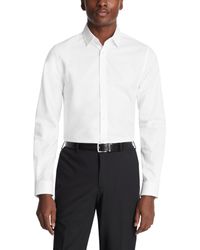 Michael Kors - Slim Fit Cotton Linen Untucked Solid Dress Shirt - Lyst