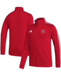 adidas - New Jersey Devils Raglan Full-zip Track Jacket - Lyst