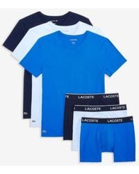 Lacoste - 3 Pk. Slim Fit Crewneck T Shirts 3 Pk. Regular Fit Logo Boxer Briefs Holiday Gift Set - Lyst