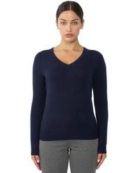 Jennie Liu - 100% Pure Cashmere Long Sleeve Pullover V Neck Sweater - Lyst