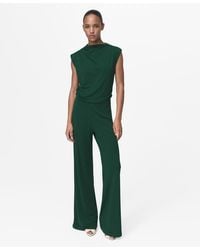 Mango - Draped Neckline Straight-fit Jumpsuit - Lyst