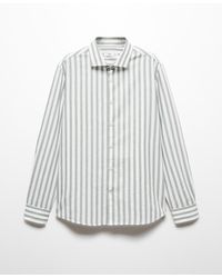 Mango - Regular Fit Striped Cotton Shirt - Lyst