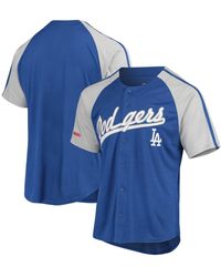 Stitches - Royal Los Angeles Dodgers Button-down Raglan Replica Jersey - Lyst