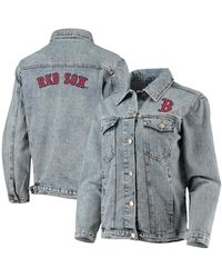 The Wild Collective - Boston Red Sox Team Patch Denim Button-up Jacket - Lyst