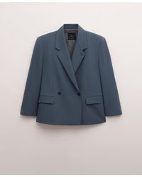 Mango - Wool-blend Suit Blazer - Lyst