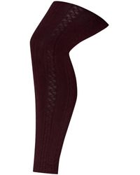 Avenue - Plus Size Plush Lined Cable Knit Footless leggings - Lyst