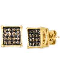 Le Vian - Chocolatier Chocolate Diamond Square Cluster Stud Earrings (1/2 Ct. T.w. - Lyst