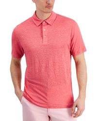 Club Room - Luxury Short Sleeve Linen Heathered Polo Shirt - Lyst