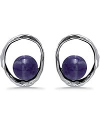 Macy's - Silver Plated Multi Genuine Stone Stud Earrings - Lyst