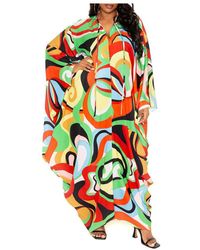 Buxom Couture - Plus Size Geometric Print Tunic Maxi Dress - Lyst