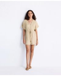 REISTOR - V Neck Drawstring Romper - Lyst