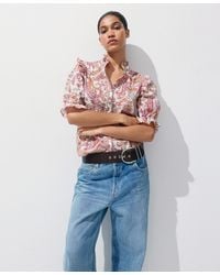 Mango - Paisley-print Ruffled Blouse - Lyst
