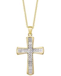 Macy's - Diamond Accent -plated Cross Pendant Necklace - Lyst