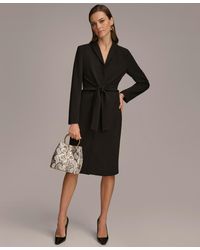 Donna Karan - Belted Jacket Dress - Lyst