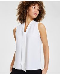 Kasper - Womens Tie Neck Blouse - Lyst