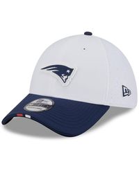 KTZ - White/navy New England Patriots 2025 Nfl Training Camp 39thirty Flex Hat - Lyst