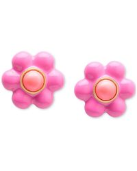 Kate Spade - Gold-tone Petal Puff Floral Stud Earrings - Lyst