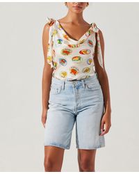 Astr - Allexina Cowlneck Shoulder-tie Top - Lyst