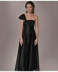 donna karan one shoulder bow dress Donna Karan Donna Karan One-shoulder Bow Gown in Black