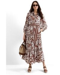 Phase Eight - Floral Print Midi Shirt Dress - Lyst