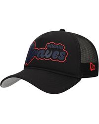 KTZ - Atlanta Braves Retro Bold A-frame Trucker 9forty Adjustable Hat - Lyst
