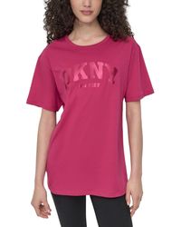 DKNY - Sport Varsity Satin Logo Oversized Cotton T-shirt - Lyst