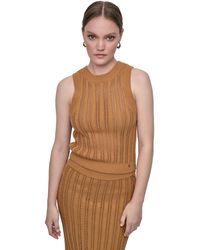DKNY - Crewneck Pointelle-stitch Tank Sleeveless Sweater - Lyst