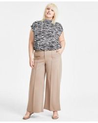 BarIII - Trendy Plus Size Zebra Print Mock Neck Top High Rise Wide Leg Ponte Knit Pants Created For Macys - Lyst