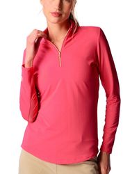 G Lifestyle Clothing - Long Sleeve Miock Neck Top Caribbean Turq. Xlarge - Lyst