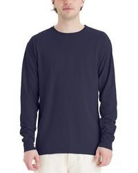 Hanes - Garment Dyed Long Sleeve Cotton T-shirt - Lyst