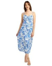 Bcx - Eyelet Print Tie Front V Neck Top Pleated Pull On Skirt Set - Lyst