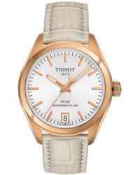 Tissot - Swiss Automatic Pr 100 Leather Strap Watch 33mm - Lyst