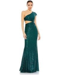Mac Duggal - Ieena Sequined One Shoulder Cap Sleeve Cut Out Gown - Lyst
