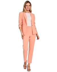 Tahari - Ruched Sleeve One Button Blazer Classic Mid Rise Straight Leg Pants - Lyst
