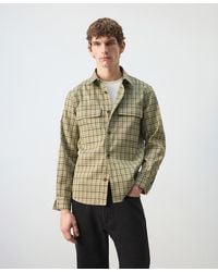 Mango - Plaid Print Button Jacket - Lyst