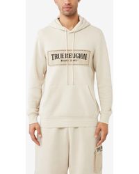 True Religion - Frayed Arch Pullover Hoodie - Lyst