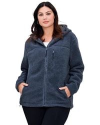 Avenue - Plus Size Kyla Fleece Zip Front Jacket - Lyst