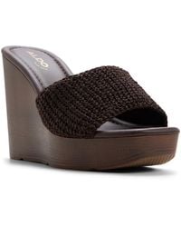 ALDO - Grounded Slip-on Wedge Sandals - Lyst