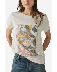 Lucky Brand - Cotton Queen Of Spades Boyfriend Tee - Lyst