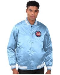 Starter - Â Chicago Cubs Locker Room Satin Full-snap Varsity Jacket - Lyst
