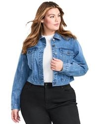 Avenue - Plus Size Emma Denim Cropped Jacket - Lyst