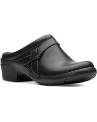 Clarks - Leather Slip-on Clogs - Lyst