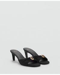 Mango - Metallic Detail Heeled Sandals - Lyst
