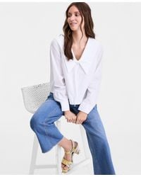 On 34th - Lace Trim Sailor Collar Long-sleeve Blouse - Lyst