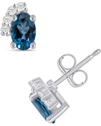 Macy's - Gemstone And Diamond Earrings (1/10 Ct. T.w. - Lyst
