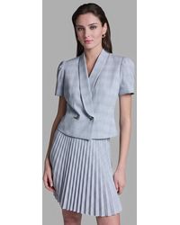 BCBGMAXAZRIA - Draped Collar Two Button Plaid Jacket - Lyst