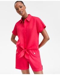 INC International Concepts - Tie-front Blouse - Lyst