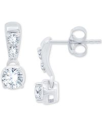 Forever Grown Diamonds Lab-created Diamond Drop Earrings (1/4 Ct. T.w.) In Sterling Silver - White