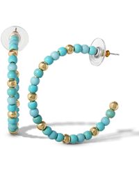 Jessica Simpson - Turquoise Bead Hoop Earrings - Lyst